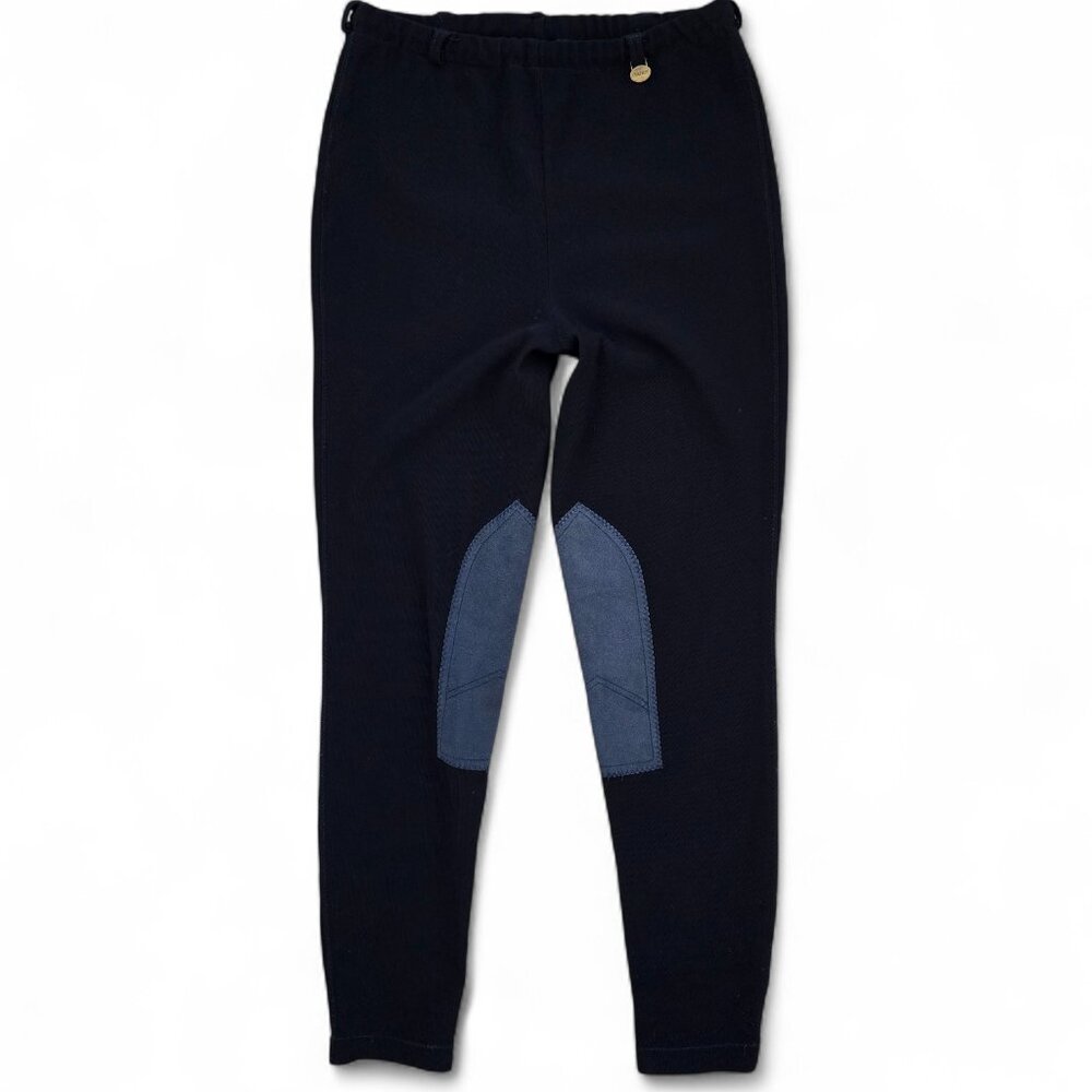 Ovation Drawstring Pull On Breeches Women's Blue Cord Texture Riding Pants 34